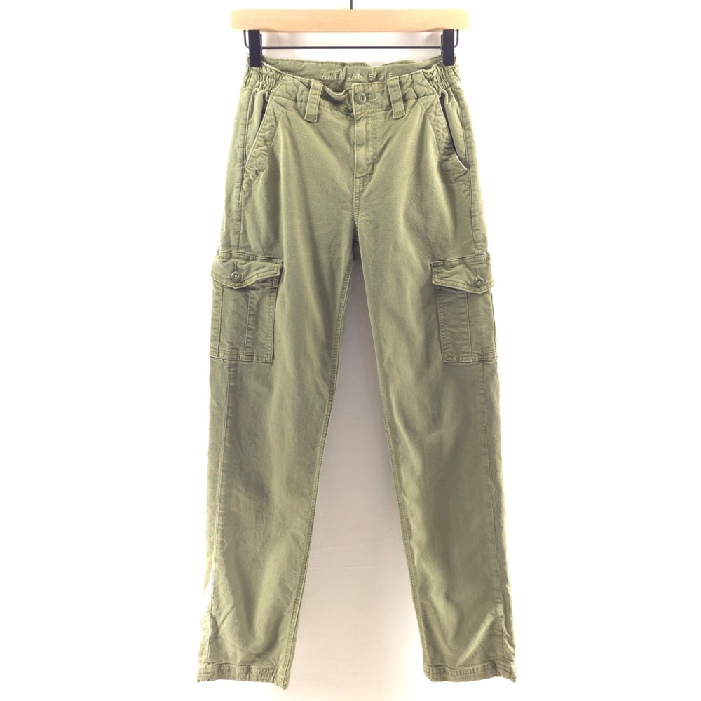 American Eagle Womens Cargo Pants Size‎ 0 Green Stretch Utility Hiking Pants